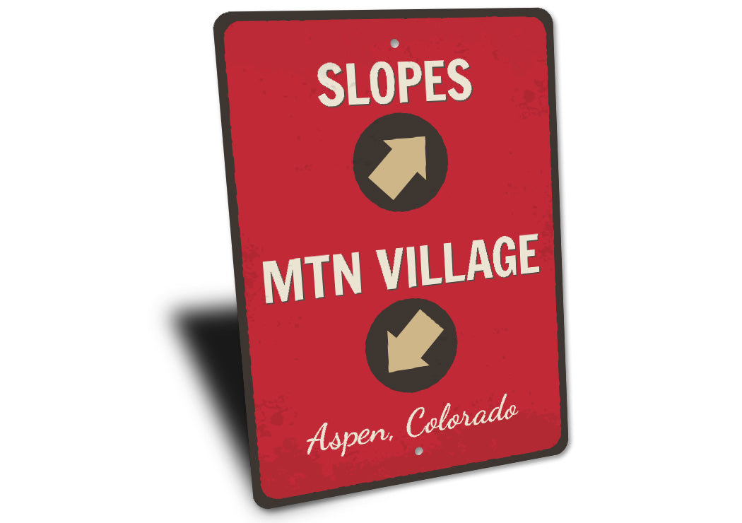 Slopes Mountain Village Aspen Colorado Ski Sign