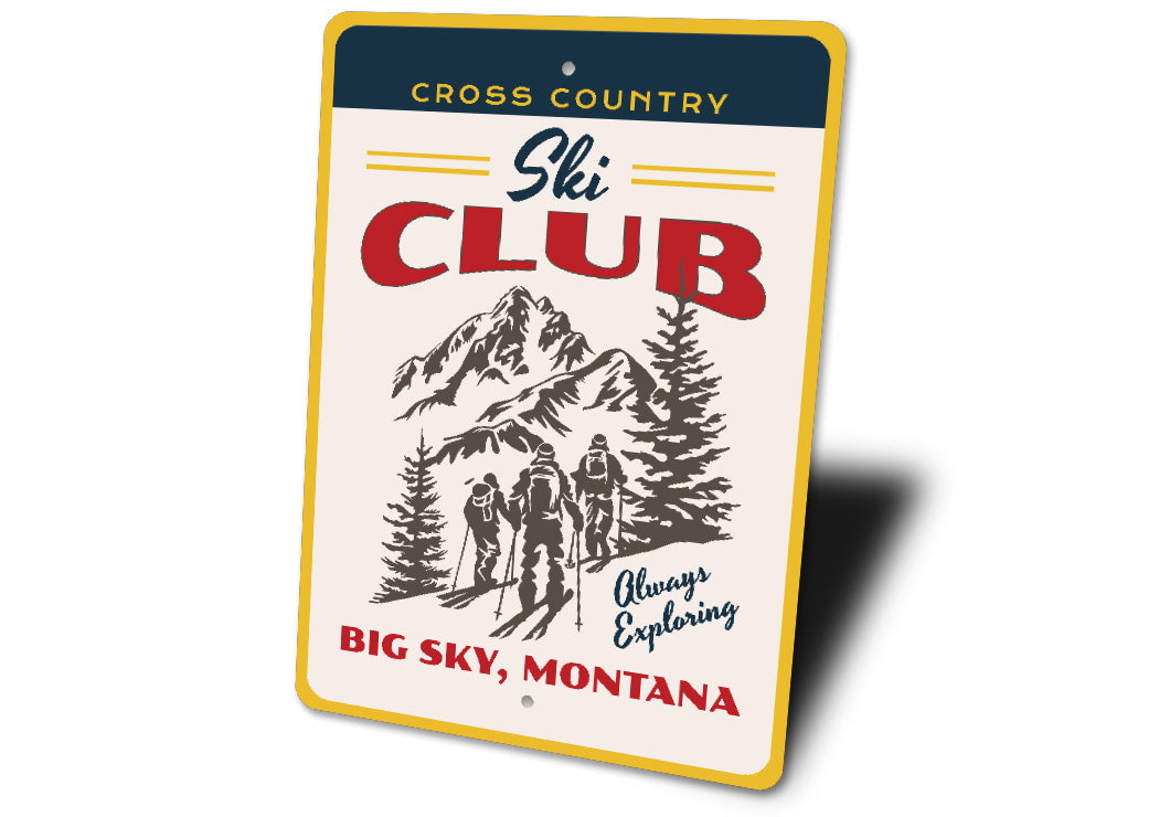 Cross Country Ski Club Big Sky Montana Ski Sign