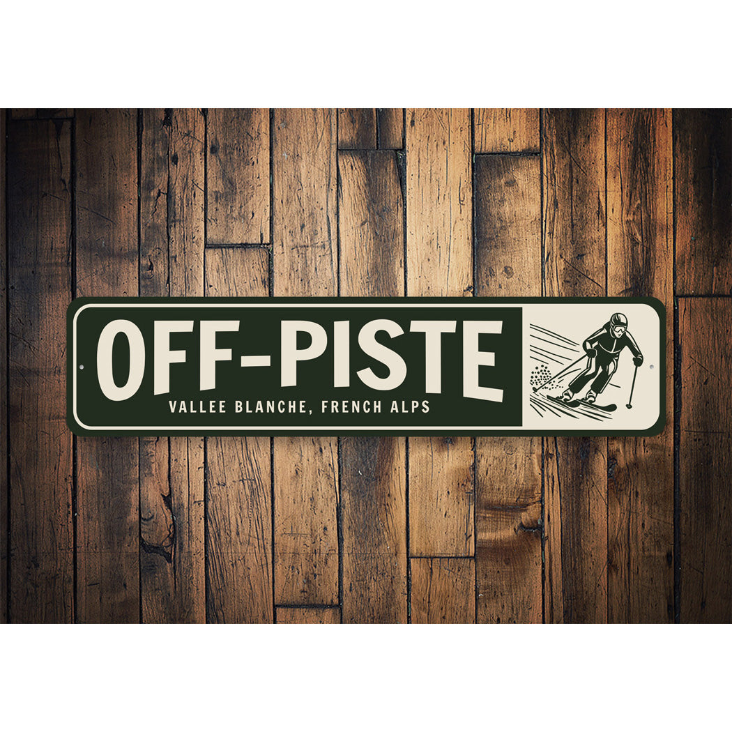 Off-Piste Ski Runs Vallee Blanche French Alps Ski Sign