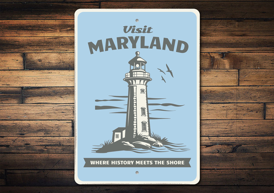 Visit Maryland Lighthouse Sign