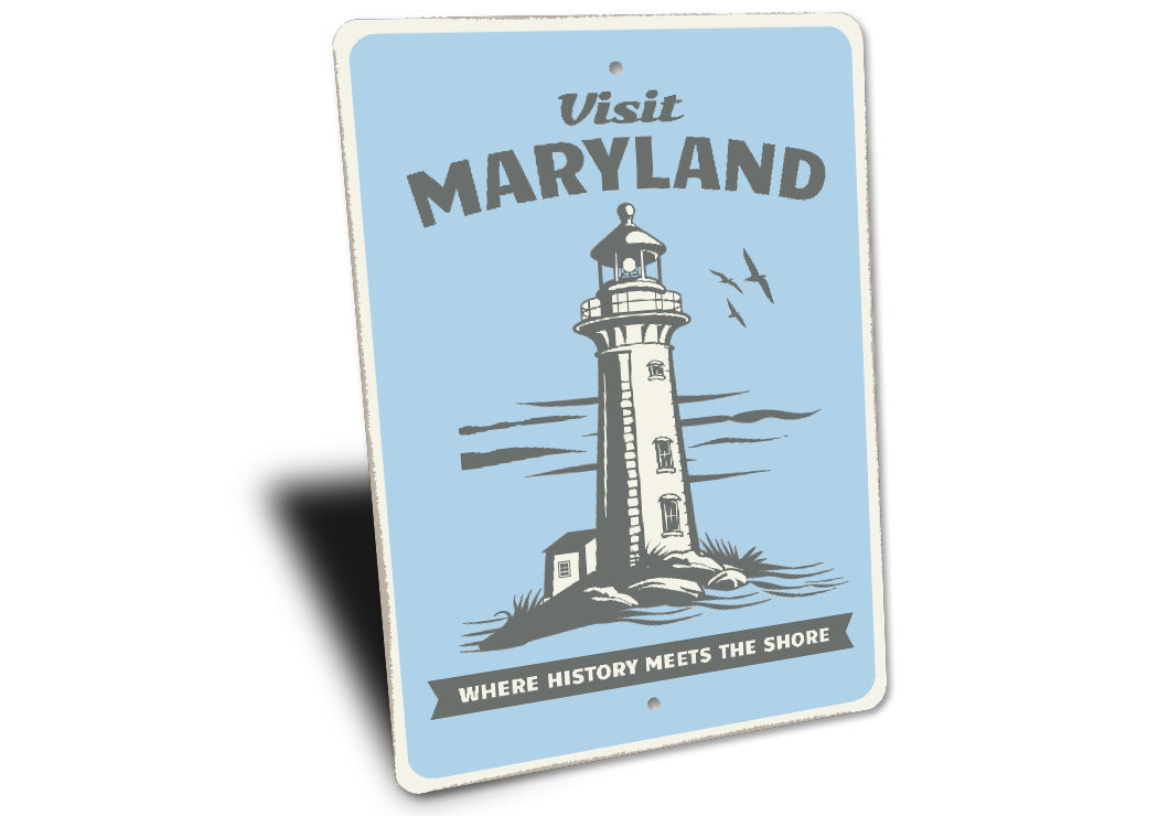 Visit Maryland Lighthouse Sign