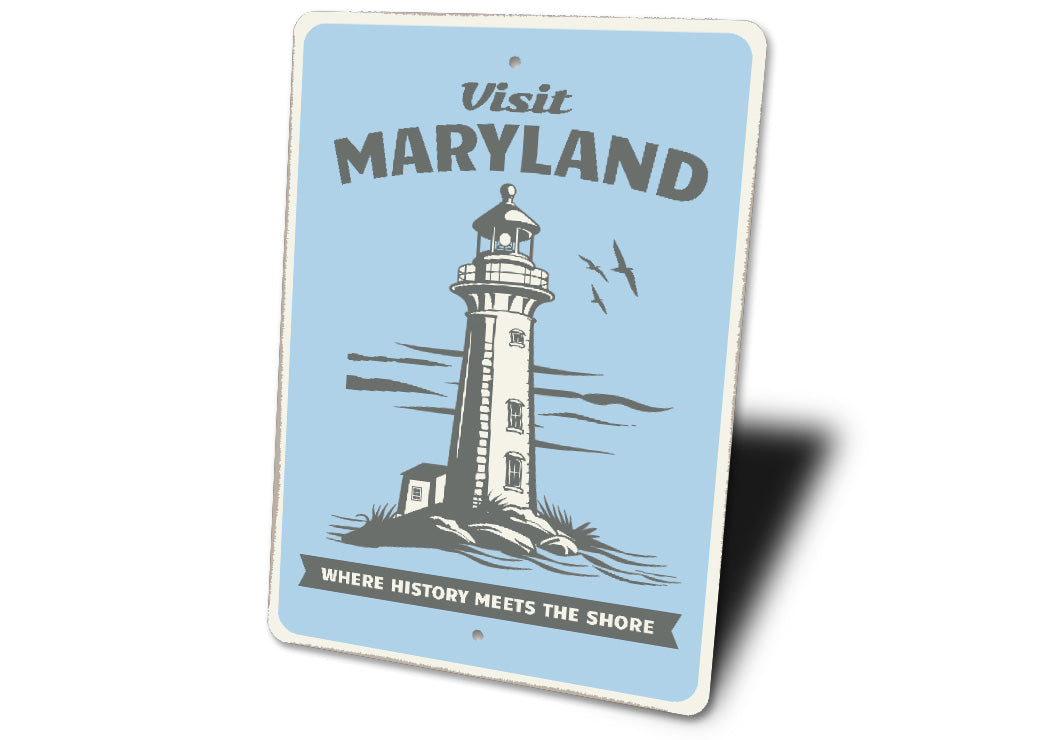 Visit Maryland Lighthouse Sign