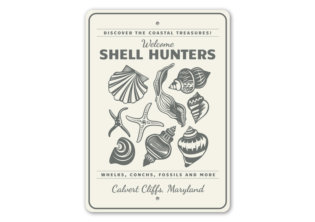 Welcome Shell Hunters Coastal Sign