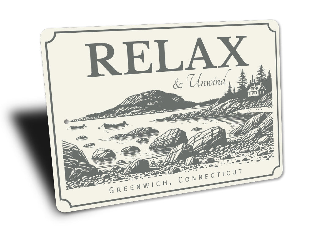 Relax and Unwind Beautiful Coast Sign