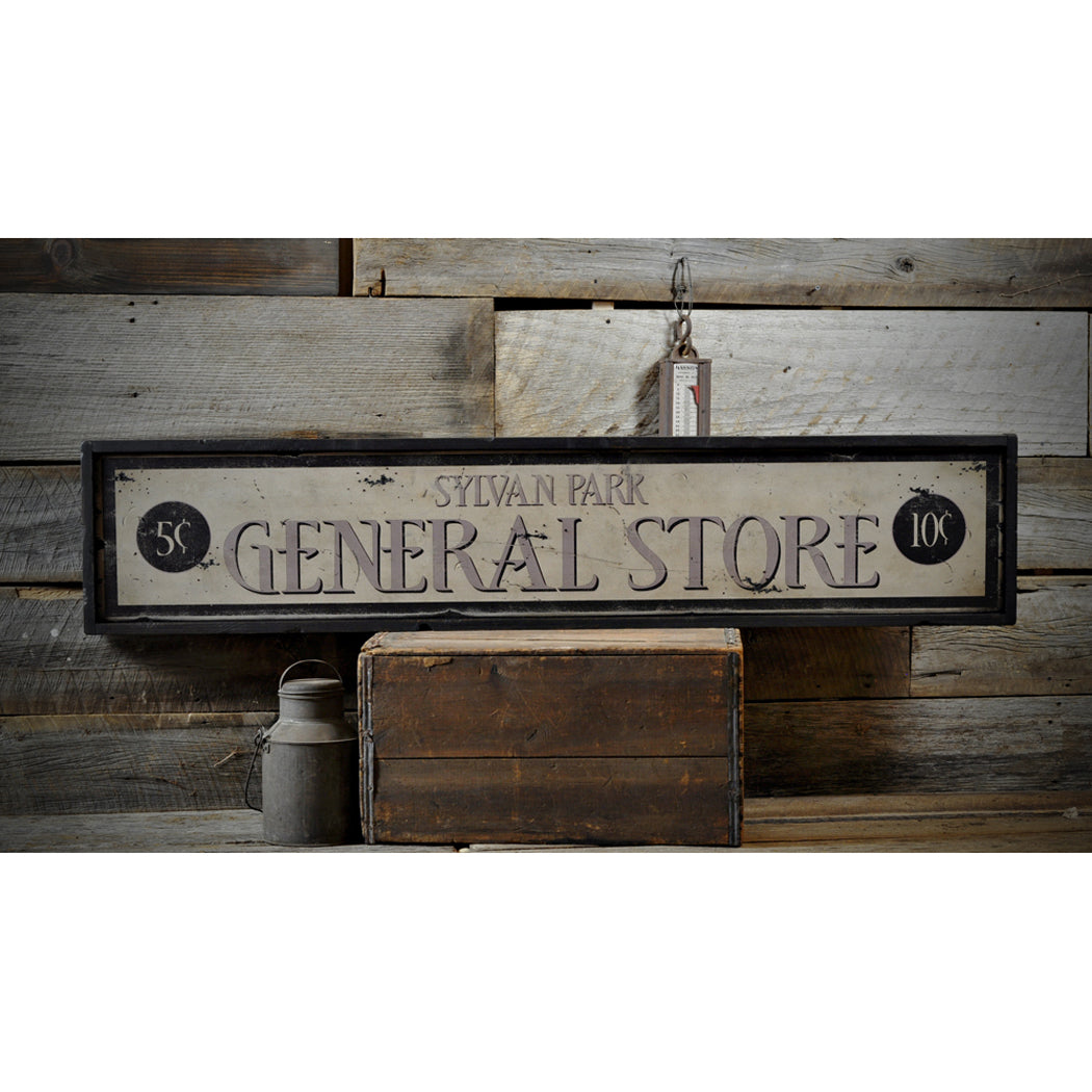 General Store 5 & 10 Rustic Wood Sign