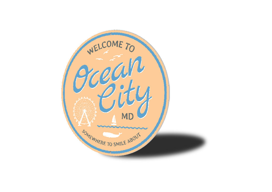 Welcome to Ocean City Maryland Round Sign