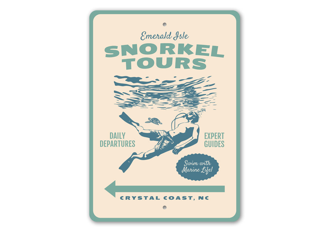 Snorkel Tours Swim With Marine Life Sign