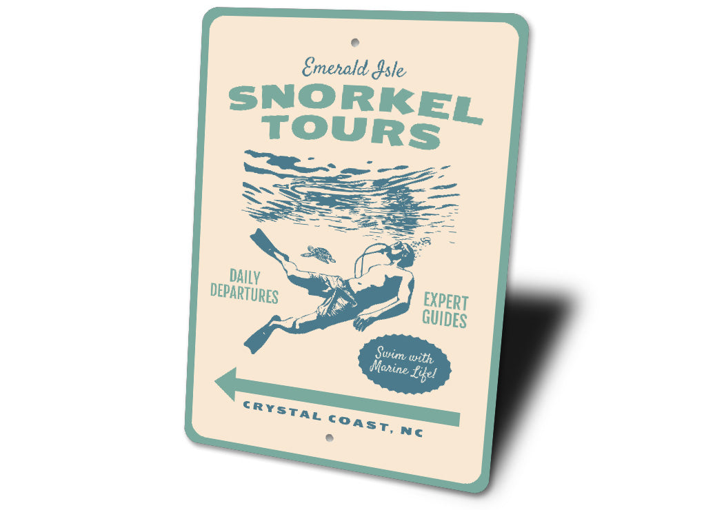 Snorkel Tours Swim With Marine Life Sign