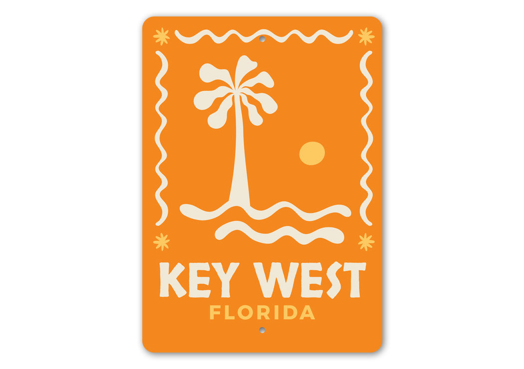 Palm Key West Florida Beach Sign