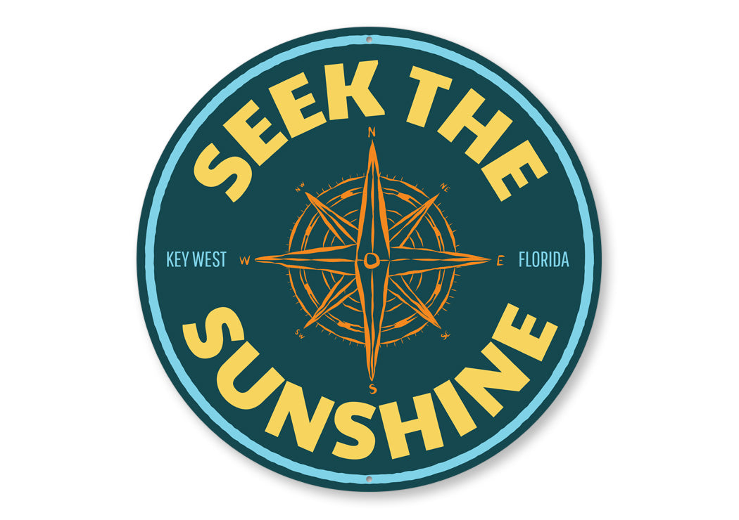 Seek The Sunshine Key West Florida Compass Sign