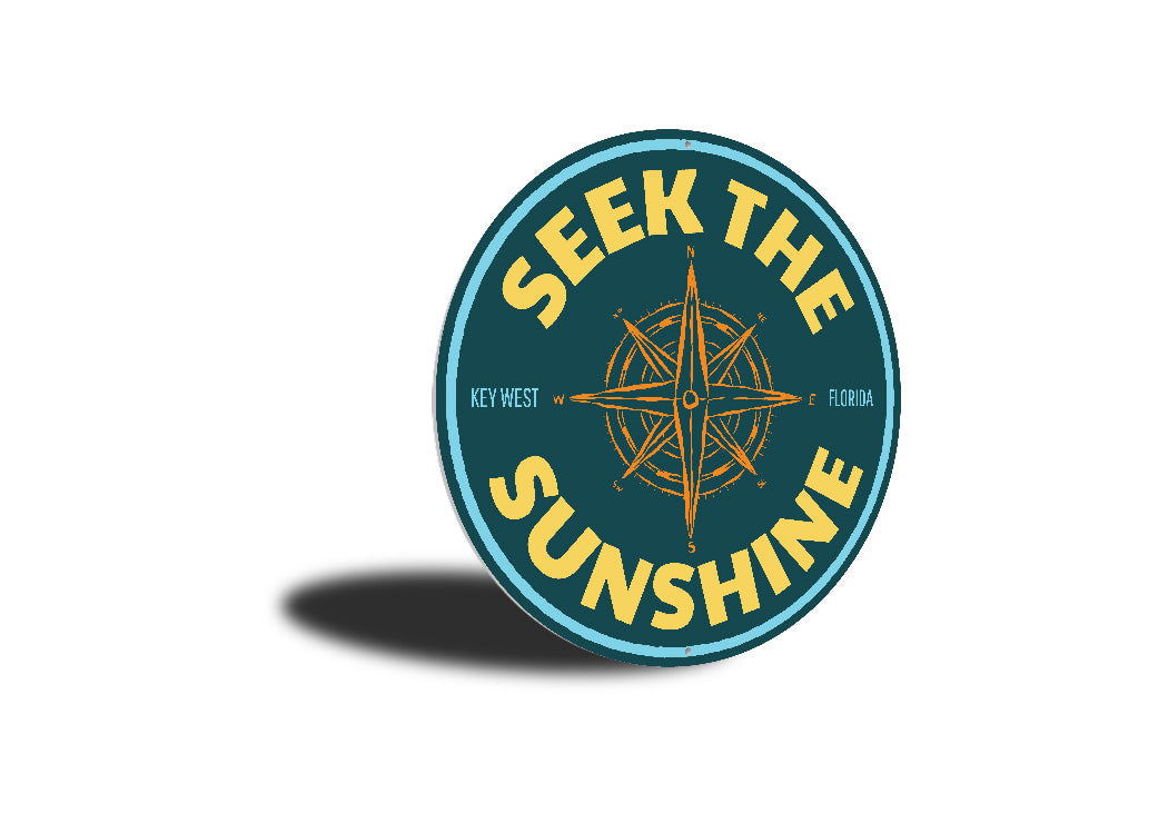 Seek The Sunshine Key West Florida Compass Sign