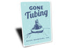 Rocky Mountains USA Gone Tubing Winter Snow Sign