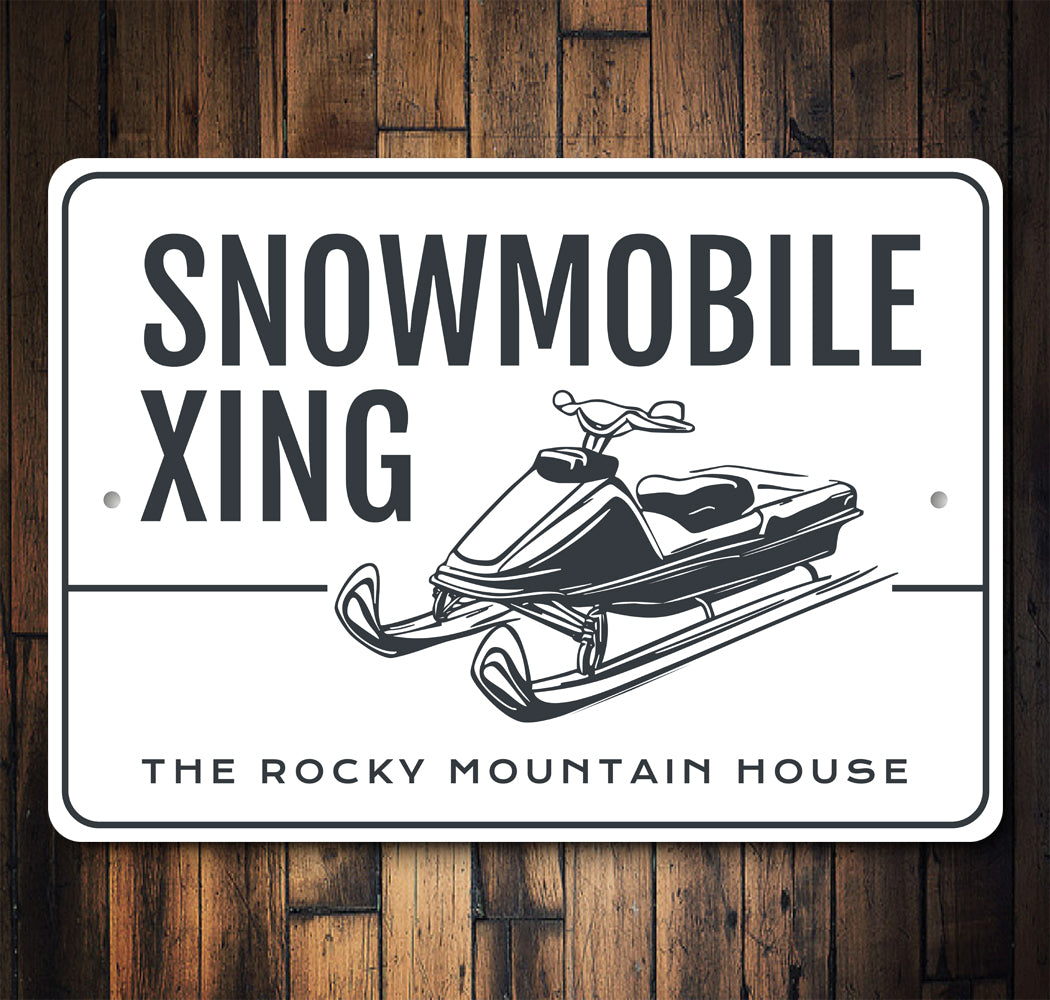 The Rocky Mountain House Snowmobile Xing Sign