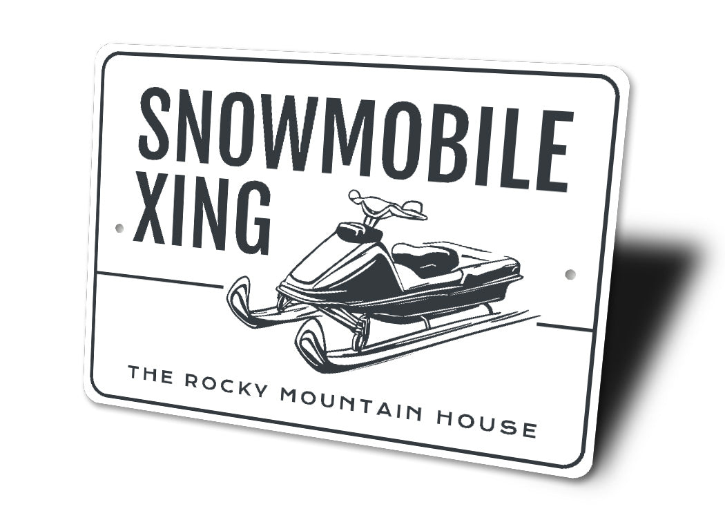 The Rocky Mountain House Snowmobile Xing Sign