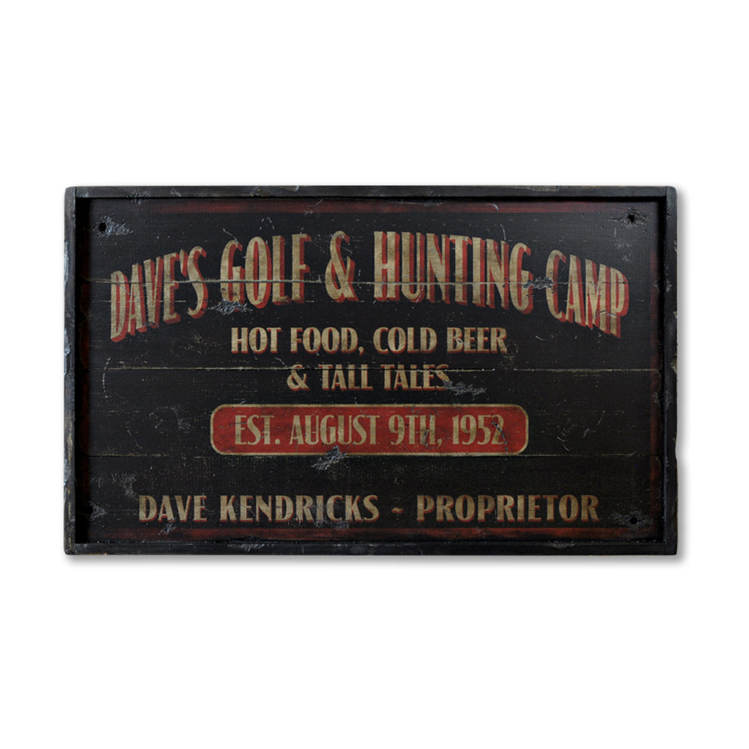 Golfing Proprietor Rustic Wood Sign