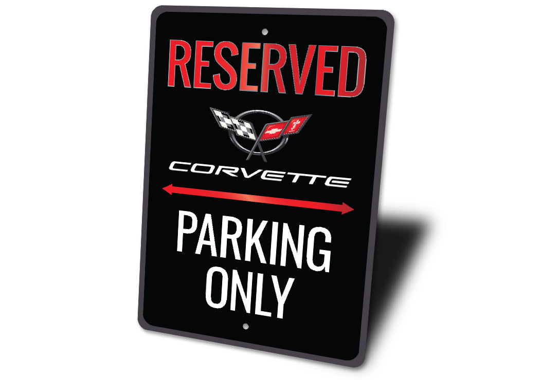Chevy Corvette Reserved Parking Only Sign