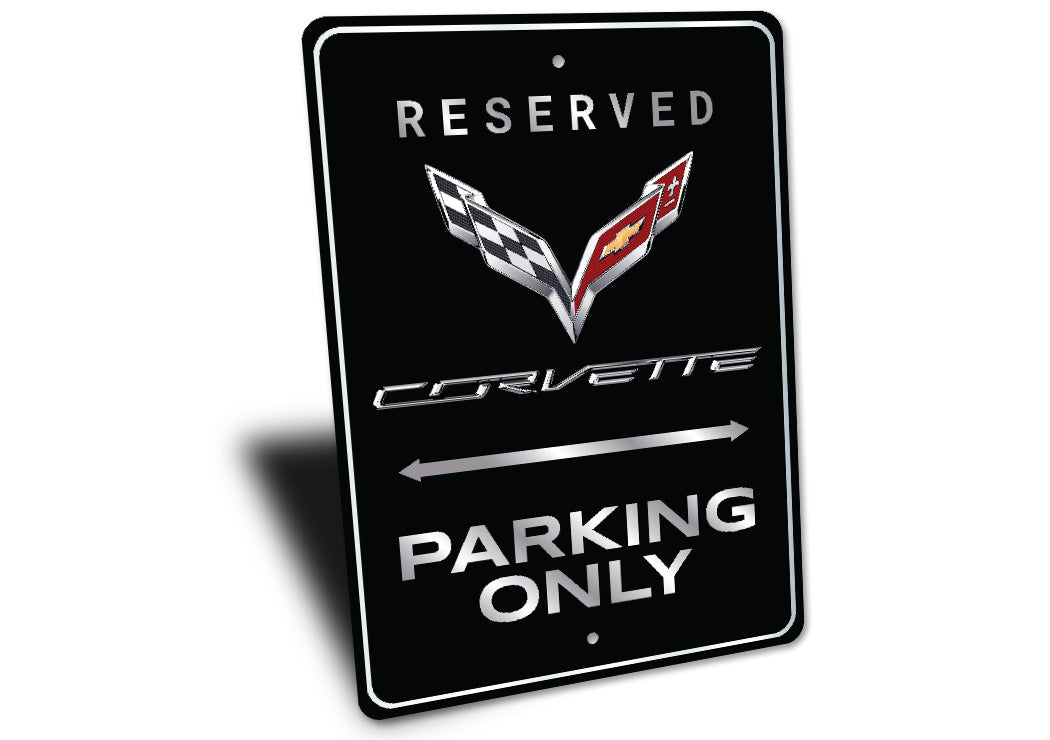 Chevy Corvette Reserved Parking Only Badge Sign
