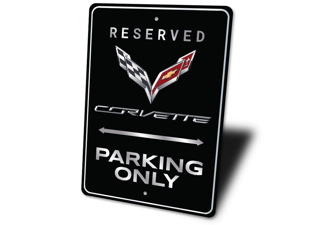 Chevy Corvette Reserved Parking Only Badge Sign