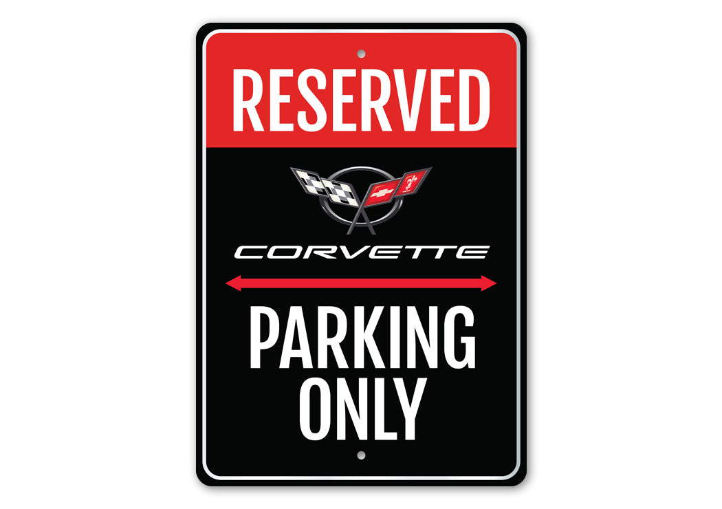 Reserved Corvette Parking Metal Decor Only Sign