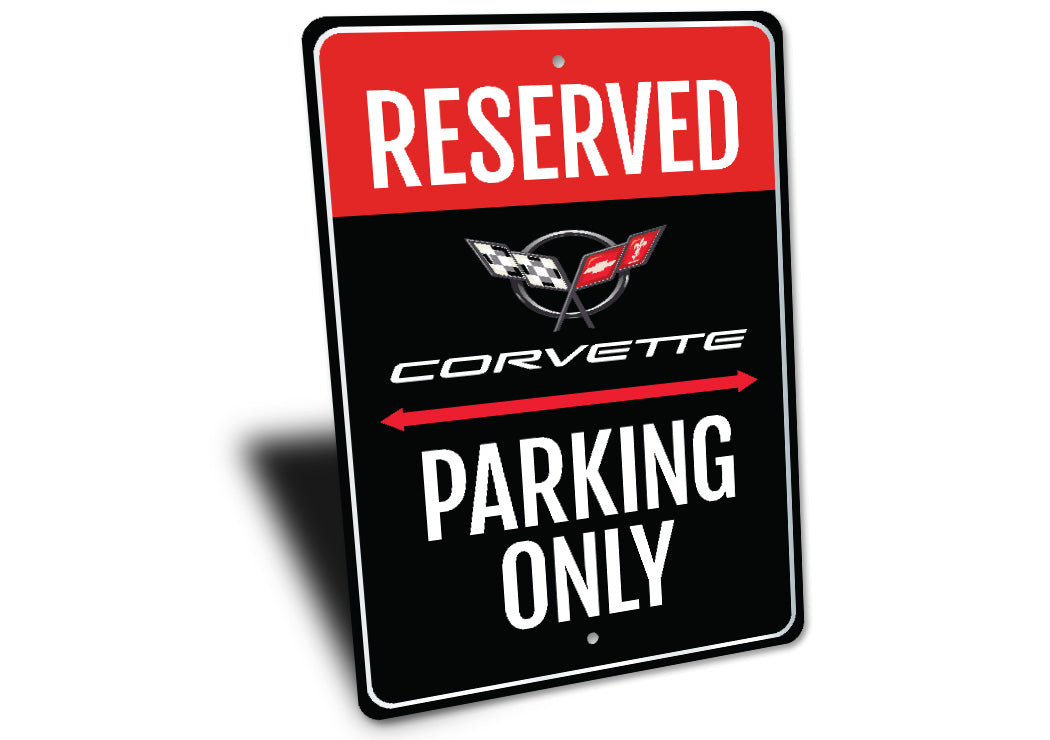 Reserved Corvette Parking Metal Decor Only Sign