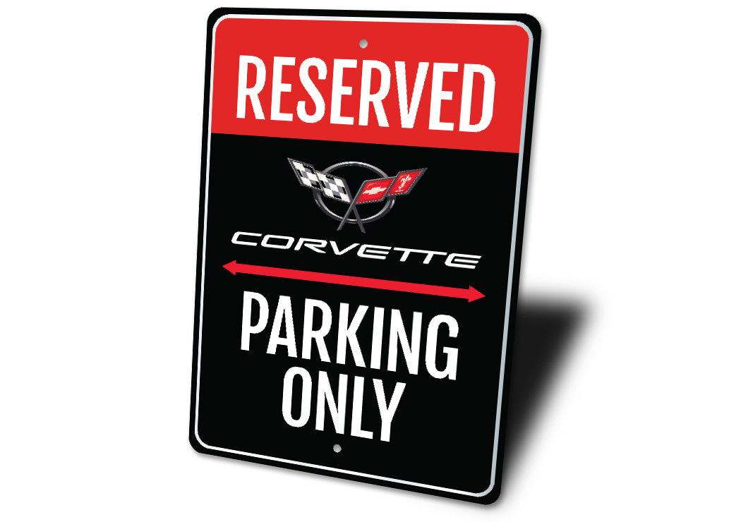 Reserved Corvette Parking Metal Decor Only Sign