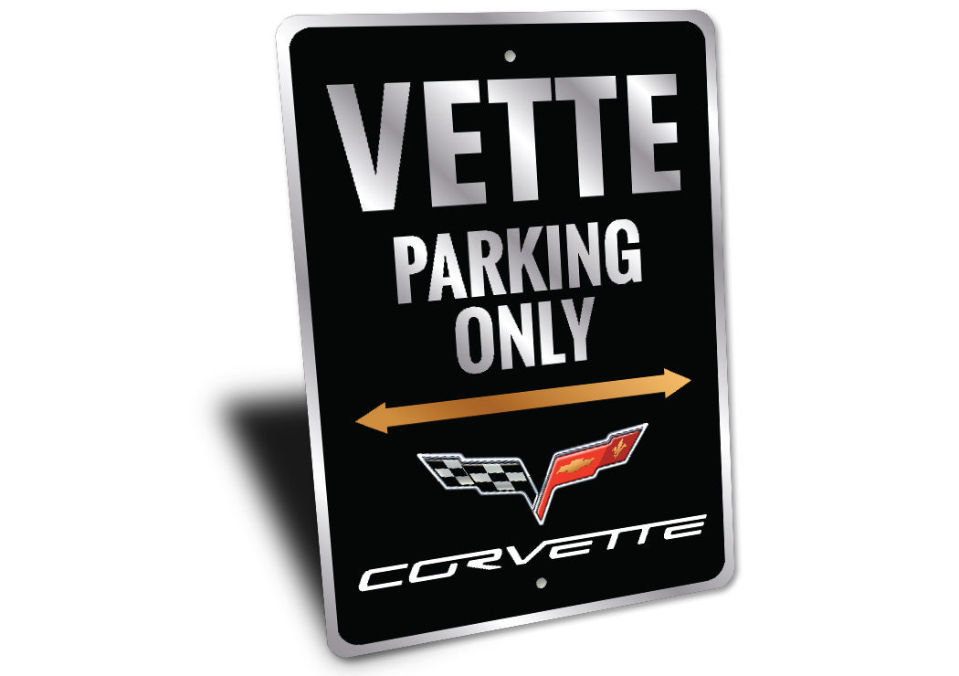 Chevy Corvette Badge Vette Parking Decor Only Sign