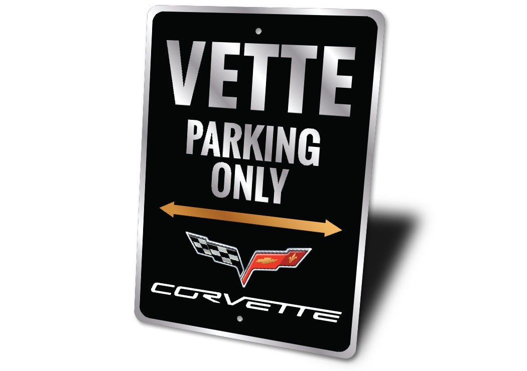 Chevy Corvette Badge Vette Parking Decor Only Sign