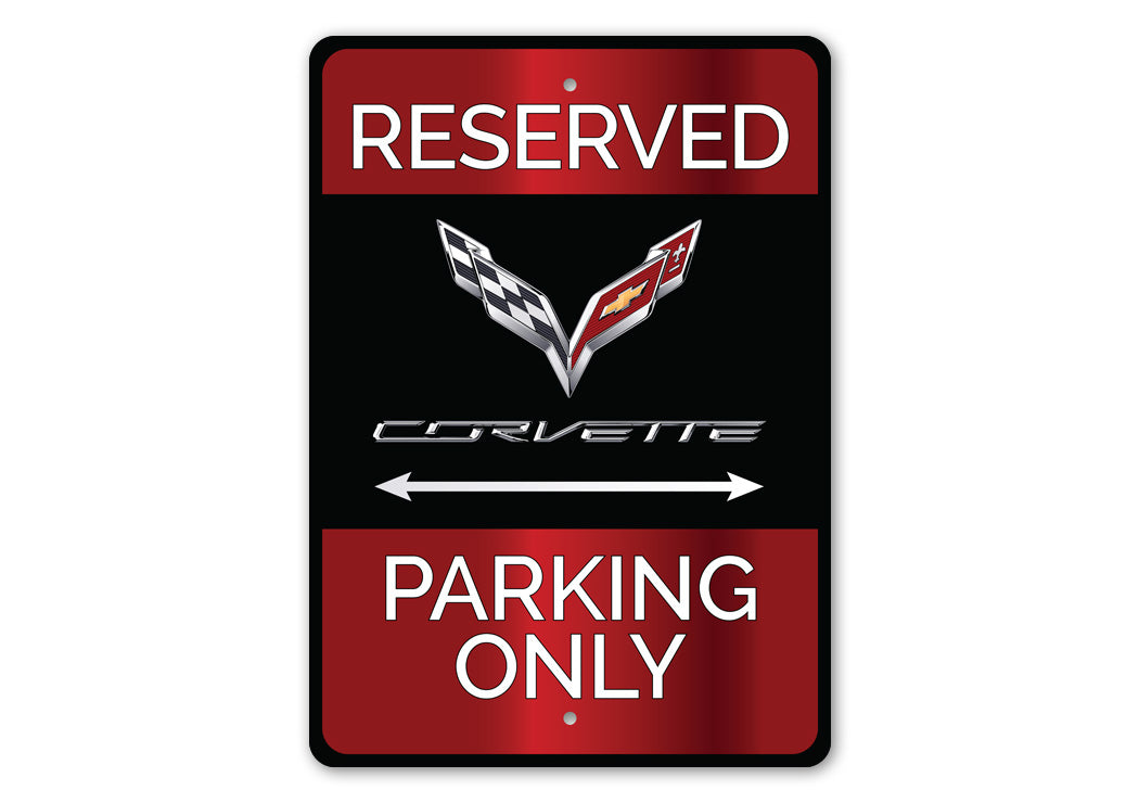 Reserved Corvette Parking Only Metal Decor Sign