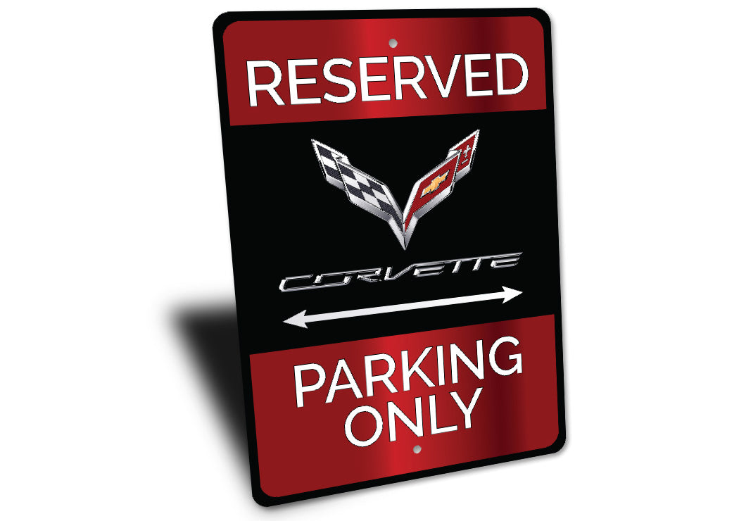 Reserved Corvette Parking Only Metal Decor Sign