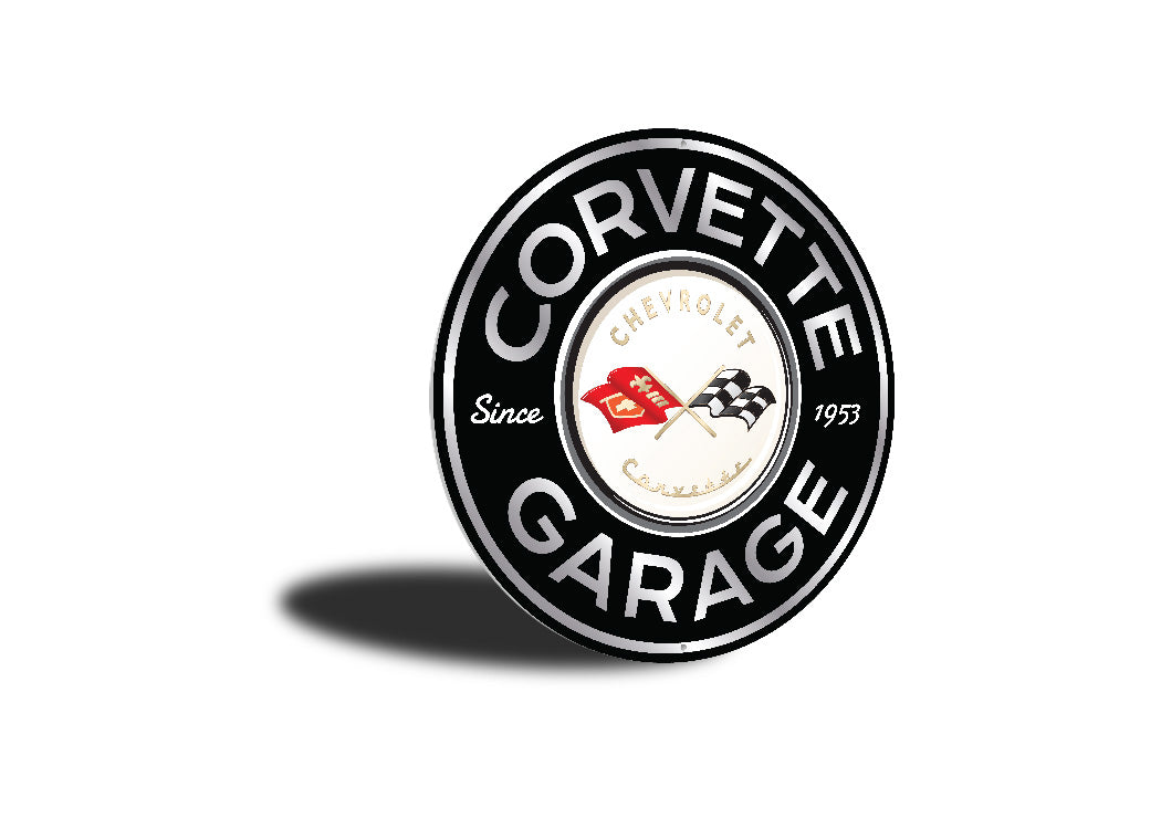 Chevy Corvette Garage Since 1953 Round Sign