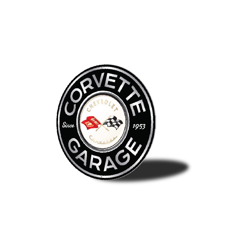 Chevy Corvette Garage Since 1953 Round Sign