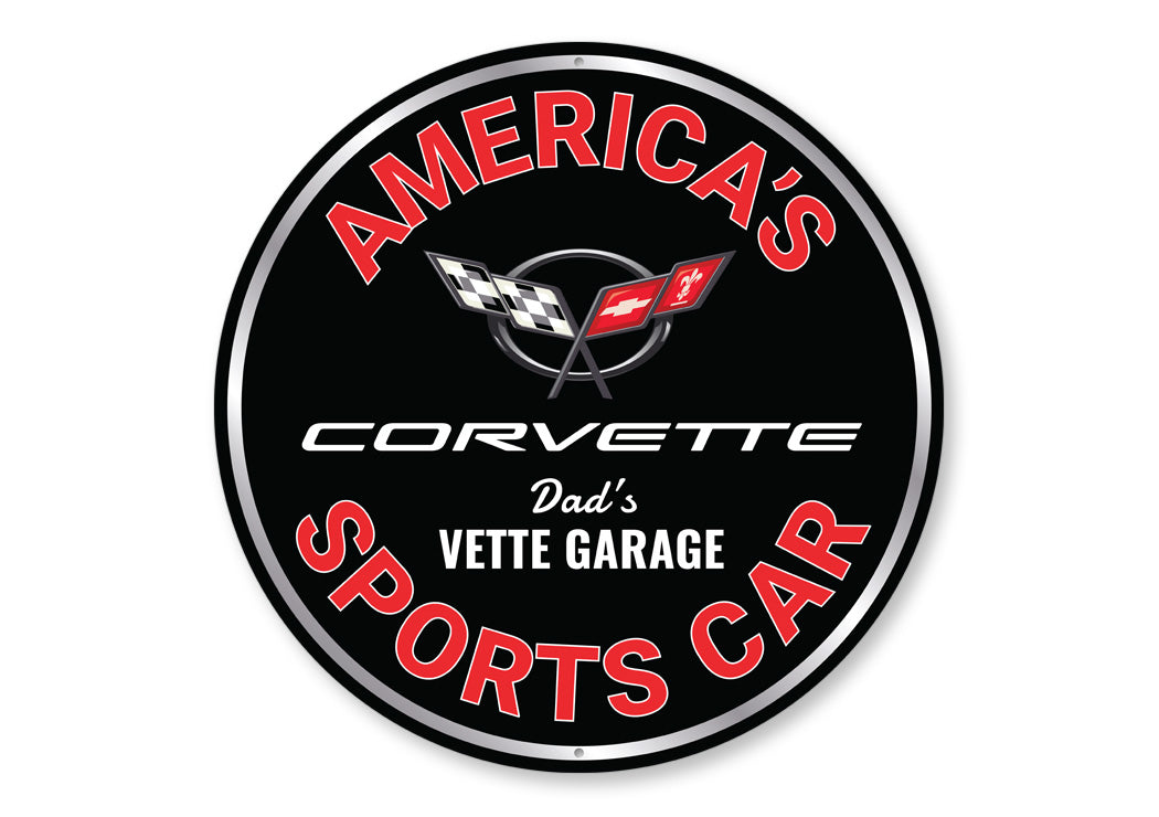 Americas Sports Car Corvette Garage Sign
