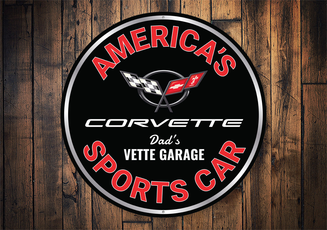 Americas Sports Car Corvette Garage Sign