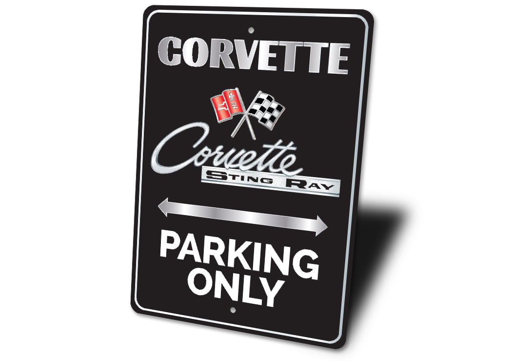 Chevy Corvette Sting Ray Parking Only Round Sign