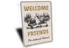 Welcome Friends Lakeside Retreat Rustic Metal Sign