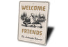 Welcome Friends Lakeside Retreat Rustic Metal Sign