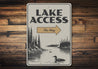 Rustic Lake Access Sign This Way Arrow Metal Decor