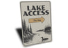Rustic Lake Access Sign This Way Arrow Metal Decor