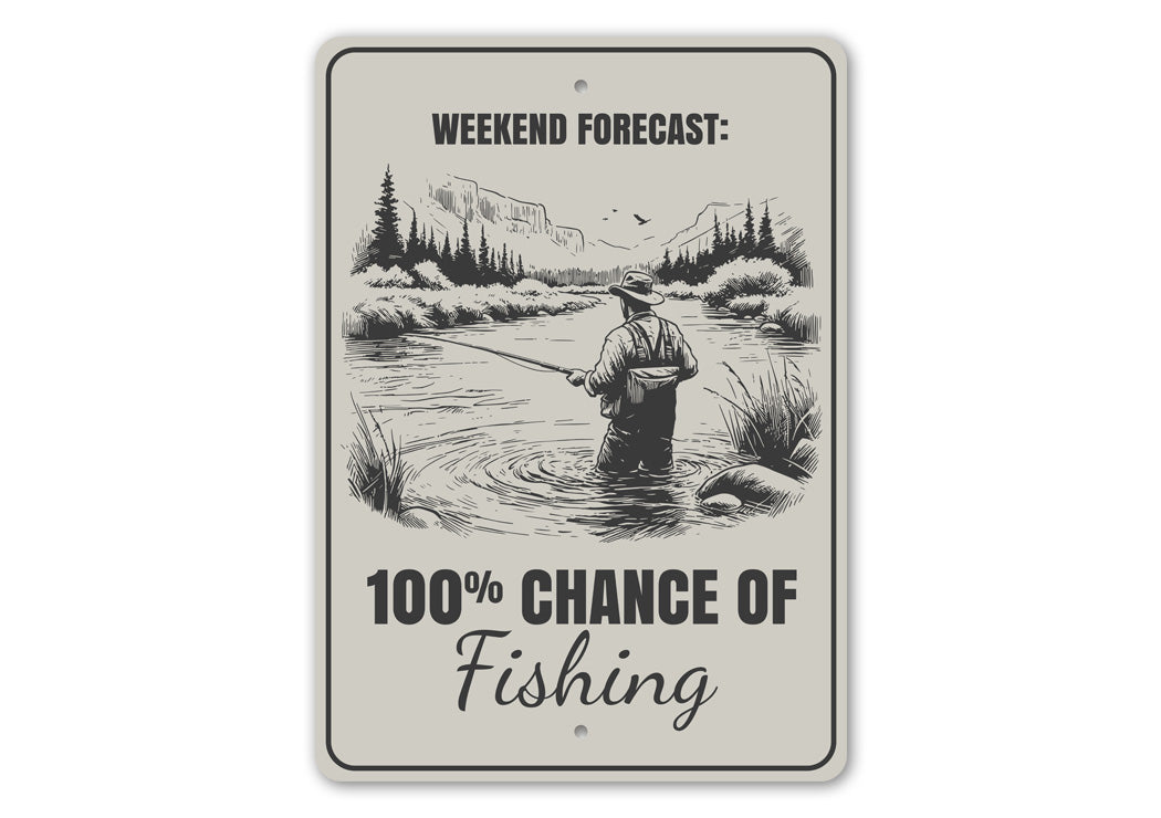 Weekend Forecast Chance of Fishing 100% Sign