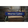 Lake Name Entrance Rustic Wood Sign