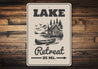 Lake Retreat 25 Mi Sign Cabin Distance Marker