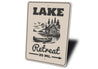 Lake Retreat 25 Mi Sign Cabin Distance Marker