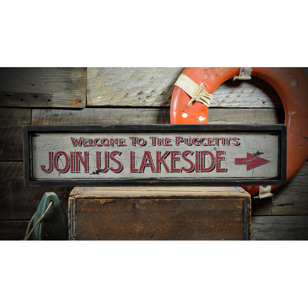 Welcome To Lake House Rustic Wood Sign