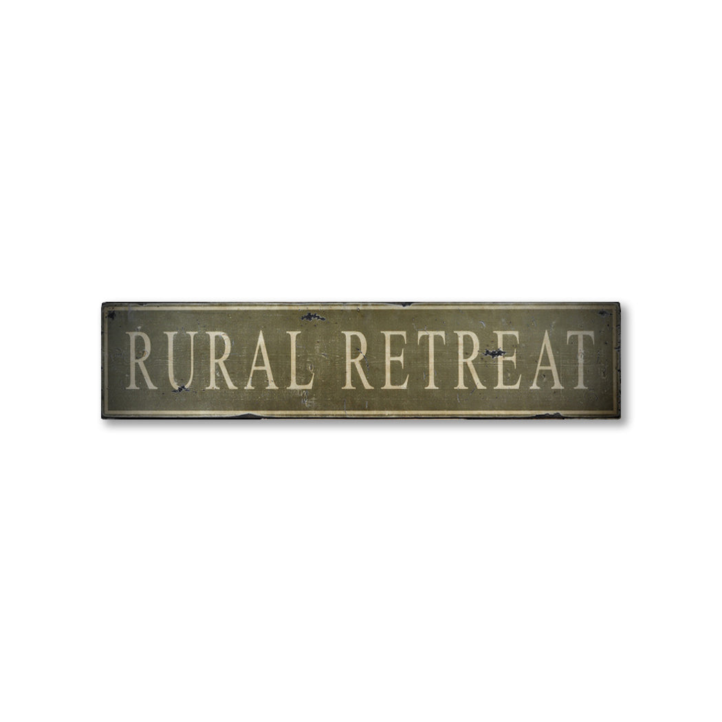 Rural Retreat Rustic Wood Sign