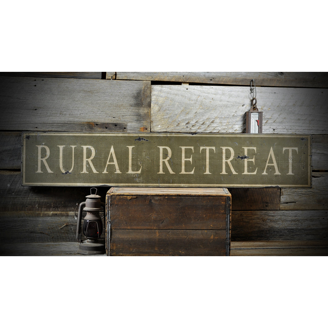 Rural Retreat Rustic Wood Sign