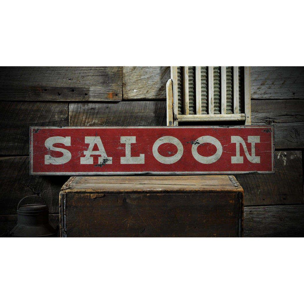 Saloon Rustic Wood Sign