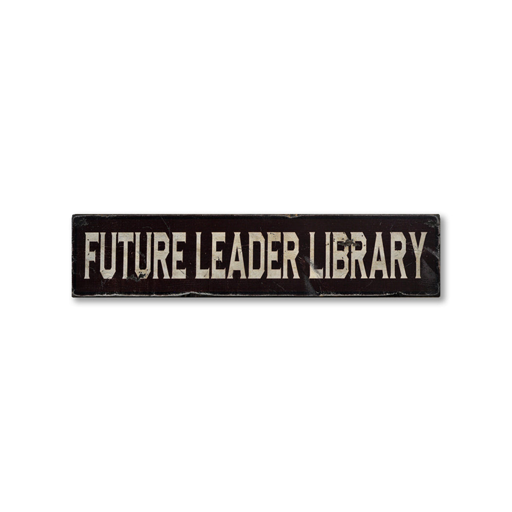 Library Rustic Wood Sign