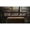 Library Rustic Wood Sign