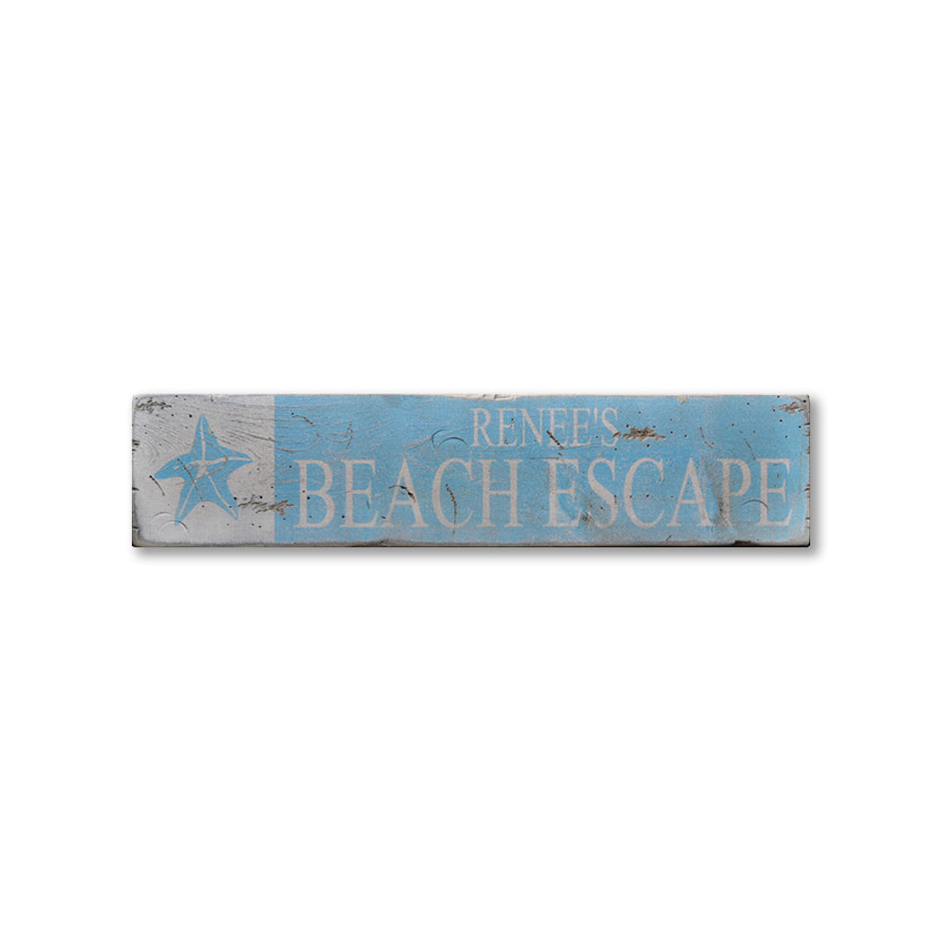 Beach Escape Rustic Wood Sign