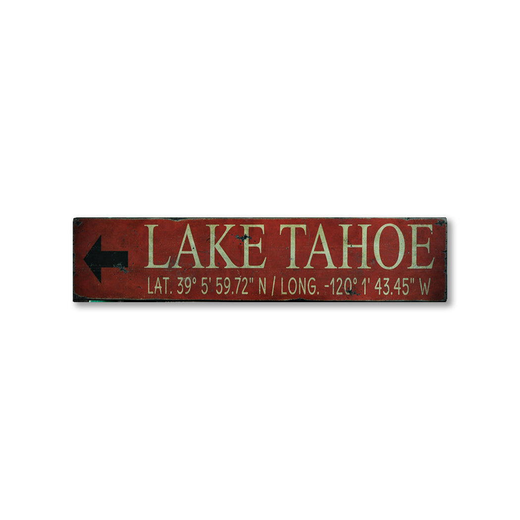 Lake House At & Long Rustic Wood Sign